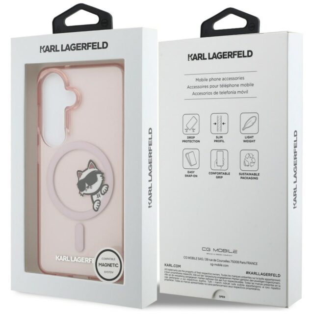 Case Karl Lagerfeld IML Peekaboo         Choupette MagSafe for Samsung Galaxy S26 pink - imagine 8