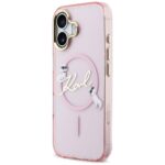 Case Karl Lagerfeld IML Choupettes Karl  Script Logo MagSafe for iPhone 17 pink - imagine 2