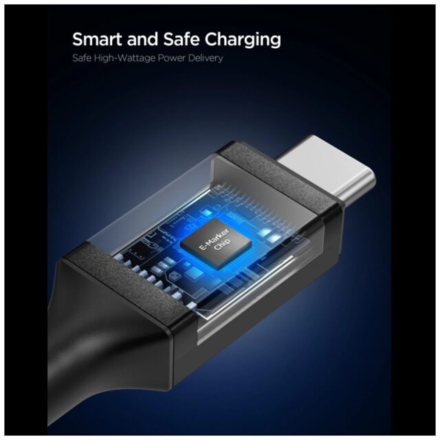 Kabel Spigen EB24015CC Essential USB-C    240W 1.5m czarny - imagine 4