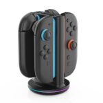 iPega SW2051 Nabíjecí Stanice s RGB pro JoyCon Ovladače Nintendo Switch 2 Black (Pošk. Balení)