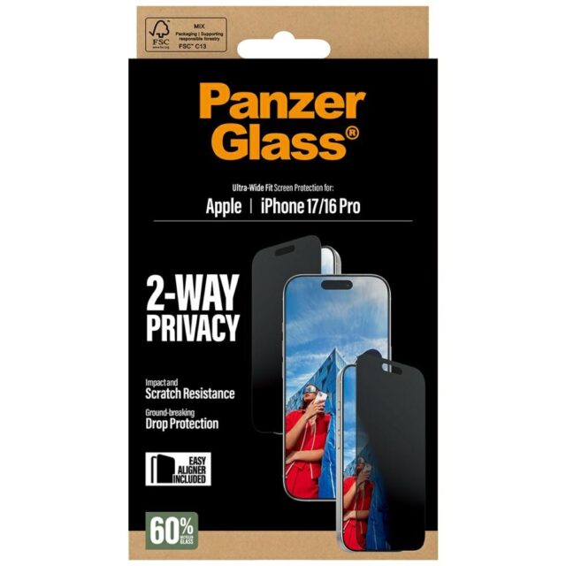 PanzerGlass Ultra-Wide Fit EasyAligner Privacy Glass for iPhone 17 / 16 Pro - imagine 6