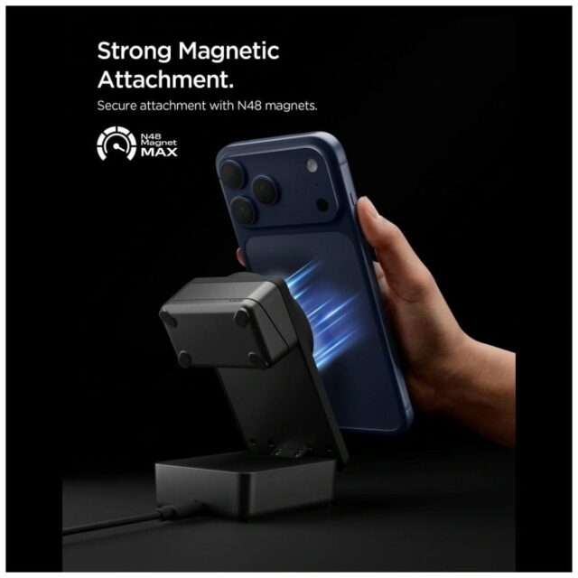 Ładowarka indukcyjna Spigen Essential     EF323MQ 3w1 25W Qi2.2 MagSafe czarny - imagine 10