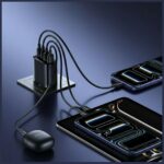 Wall charger USAMS T70 40W 2xUSB-A/2xUSB-C black - imagine 5