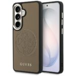 Guess PU Perforated 4G Logo Magnetic Zadní Kryt pro Samsung Galaxy S26 Brown