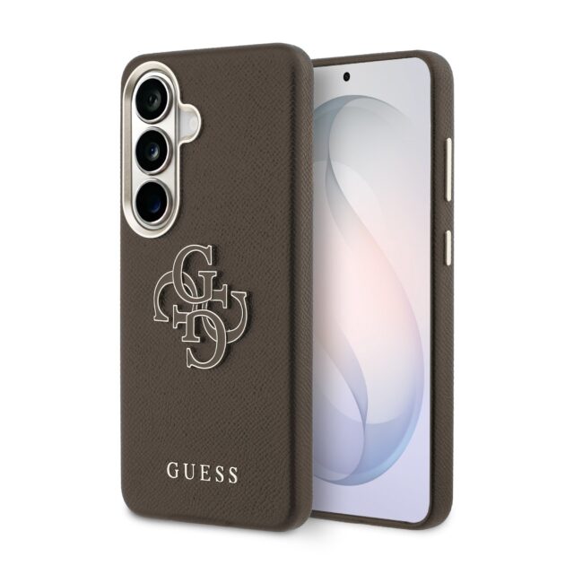 Guess PU 4G Resin Metal Logo Zadní Kryt pro Samsung Galaxy S26+ Brown - imagine 9