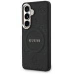 Case Guess Saffiano Peony Embossed Ring  MagSafe for Samsung Galaxy S26 black - imagine 2
