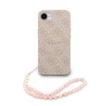 Guess PU Leather 4G Colored Ring Strap MagSafe Zadní Kryt pro iPhone 16e Pink