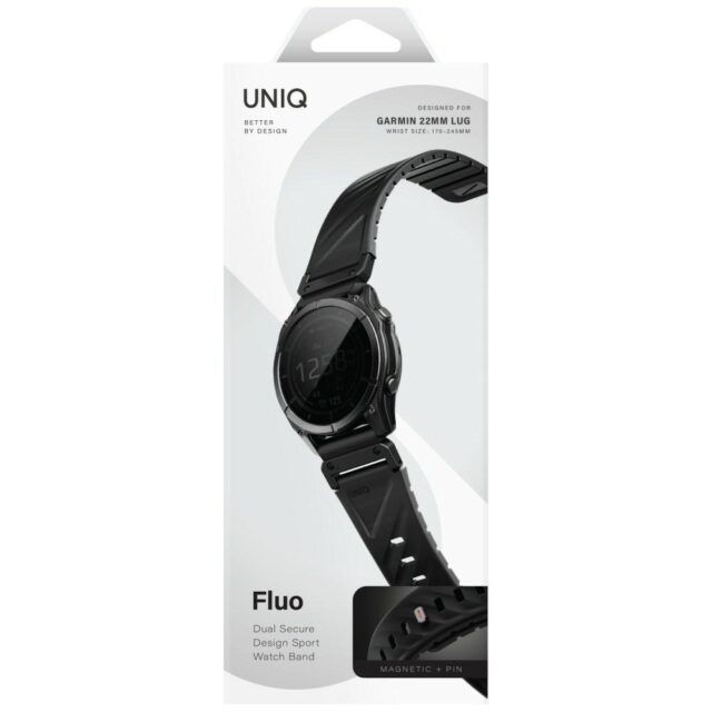 UNIQ Fluo Strap for Garmin 22mm Black - imagine 6