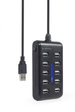 Gembird UHB-U2P10P-01 10-port USB 2.0 hub  black - imagine 3