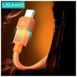 Cable USAMS U93 240W USB-C to USB-C 1.2m orange - imagine 4