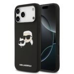 Karl Lagerfeld Liquid Silicone Double Heads MagSafe Zadní Kryt pro iPhone 17 Pro Max Black