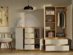 CHEST OF DRAWERS WITH 2 DOORS AND 4 DRAWERS  ARTISAN OAK/CASHMERE COLOUR - imagine 5