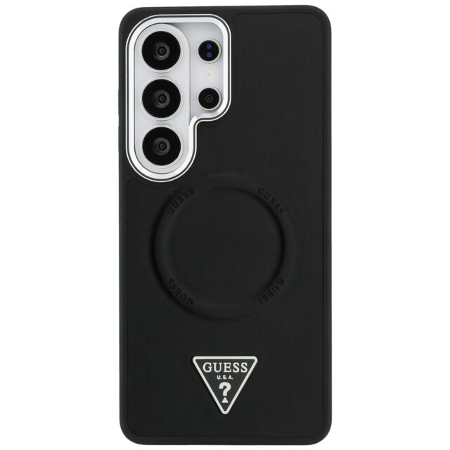 Case Guess Embossed Ring Triangle Logo   MagSafe for Samsung Galaxy S26 Ultra black - imagine 3