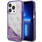 Guess GUHCP14LLC4PSGU iPhone 14 Pro 6.1" purple hardcase Liquid Glitter 4G Transculent