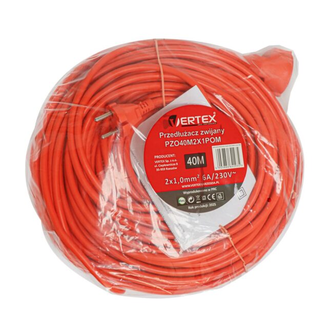 40 m retractable extension cord  PZO40M2x1.0 mm VERTEX - imagine 3