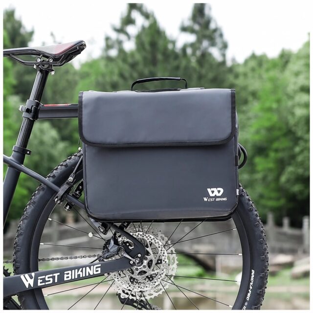 Bicycle Double Pannier Bag West Biking  36l black - imagine 7