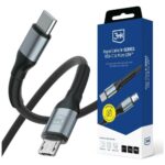 Kabel 3MK Hyper Cable N-SERIES USB-C do  Micro USB 3m QC 3.0 5V/2A 10W czarny
