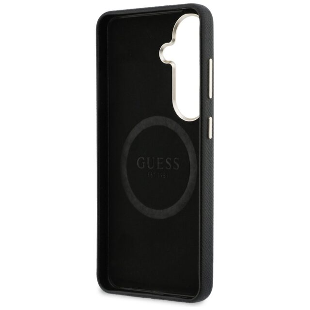 Case Guess Rhinestone Round Logo MagSafe for Samsung Galaxy S26 black - imagine 7