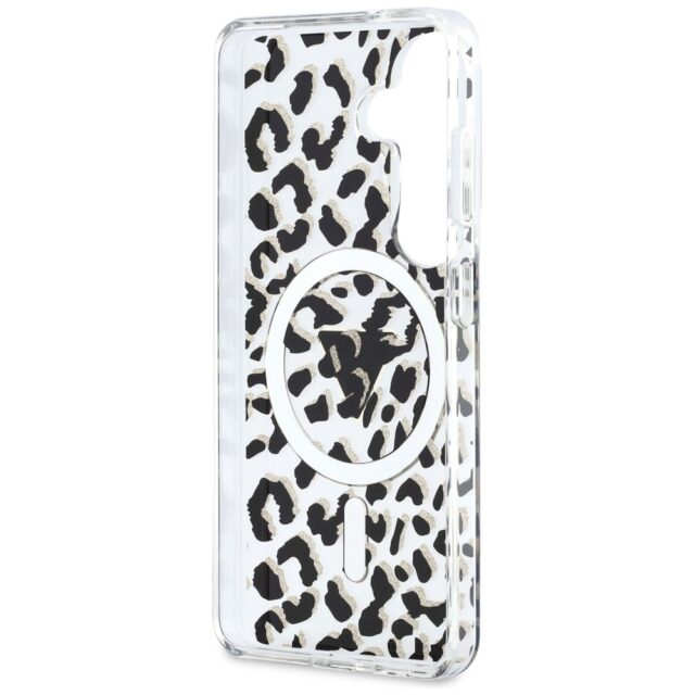 Case Guess IML Leopard Print Triangle    MagSafe for Samsung Galaxy S26 black - imagine 7