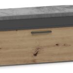 Topeshop PARMA SZAFKA ANT/ART shoe organizer Closed Anthracite  Oak