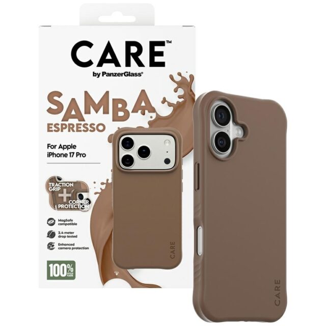 Case CARE by PanzerGlass Fashionable Samba MagSafe for iPhone 17 Pro espresso - imagine 4