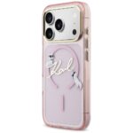Case Karl Lagerfeld IML Choupettes Karl  Script Logo MagSafe for iPhone 17 Pro pink - imagine 2