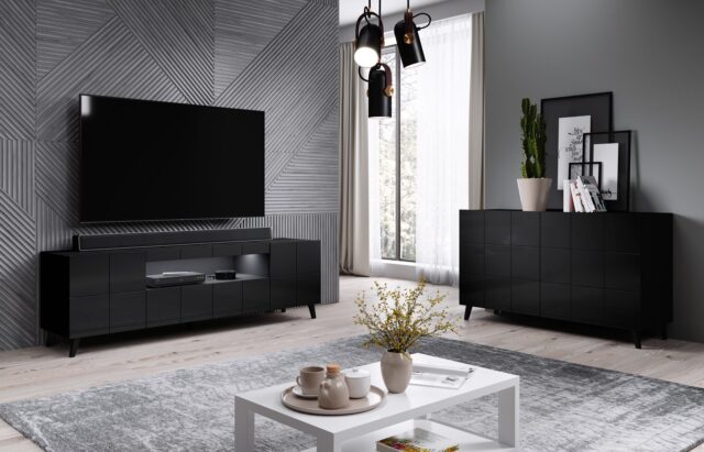 Cama sideboard 2D REJA black gloss/black gloss - imagine 9