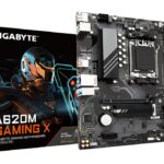 GIGABYTE A620M GAMING X Motherboard - Supports AMD Ryzen 8000 CPUs  8+2+1 Phases Digital VRM  up to 8000MHz DDR5 (OC)  1xPCIe 4.0 M.2  GbE LAN  USB 3.2 Gen 2