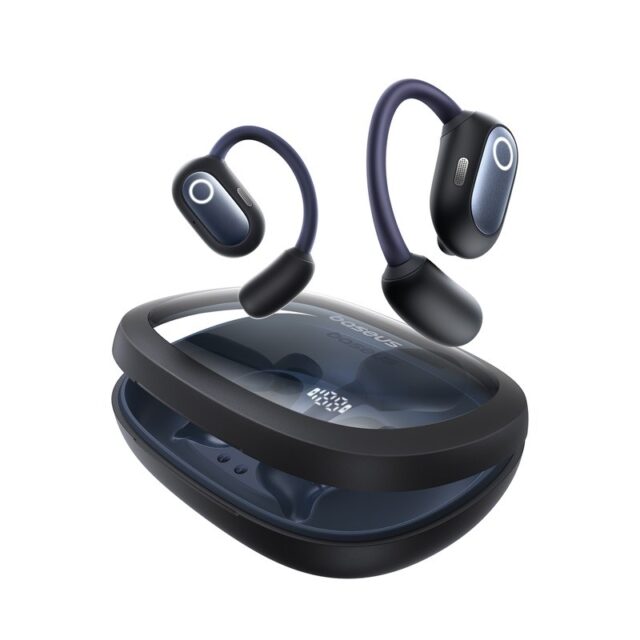 Baseus Eli Fit Open- Ear Headset Wireless Connectivity/Music USB Type-C Bluetooth Black - imagine 5