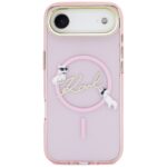 Case Karl Lagerfeld IML Choupettes Karl  Script Logo MagSafe for iPhone Air pink - imagine 3
