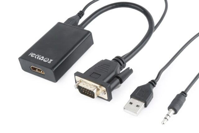 Gembird A-VGA-HDMI-01 video cable adapter 0.15 m HDMI Type A (Standard) VGA (D-Sub) Black - imagine 3