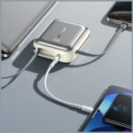 Power bank Awei C03 20000mAh USB-A/USB-C + Lightning/USB-C cables silver - imagine 3