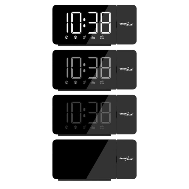 Digital LED clock radio with GreenBlue projector  FM radio  alarm  12/24 clock  5V DC USB power supply + CR2032  GB172 - imagine 5