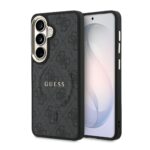 Guess PU Leather 4G Gold Frame Magnetic Zadní Kryt pro Samsung Galaxy S26 Black