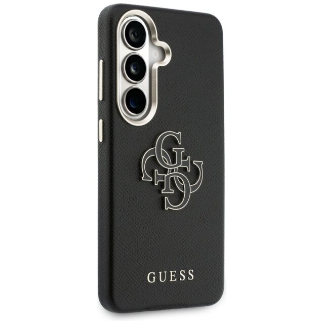 Guess PU 4G Resin Metal Logo Zadní Kryt pro Samsung Galaxy S26+ Black - imagine 4