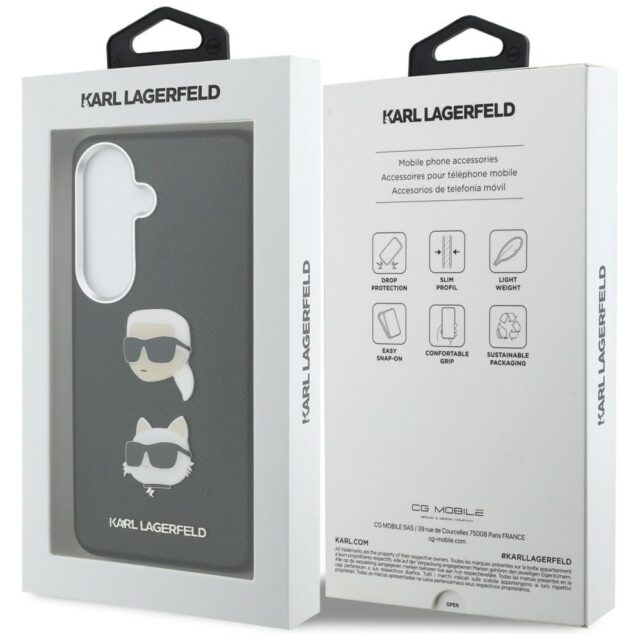Case Karl Lagerfeld Saffiano Double      Heads Metal for Samsung Galaxy S26 Plus black - imagine 8
