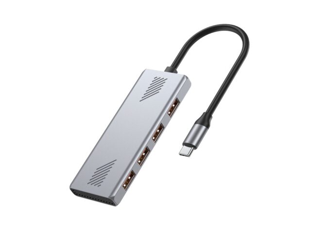 GEMBIRD 4-PORT USB 3.2 (GEN 2) TYPE-C HUB GREY - imagine 2