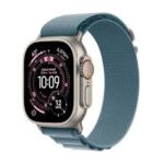 Apple Watch Ultra 3Â GPS + CellularÂ 49mmÂ Natural Titanium Case with Light Blue Alpine Loop - Small