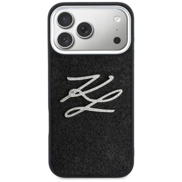 Etui Karl Lagerfeld IML Glitter KL        Diamond Logo do iPhone 17 Pro Max czarny - imagine 3