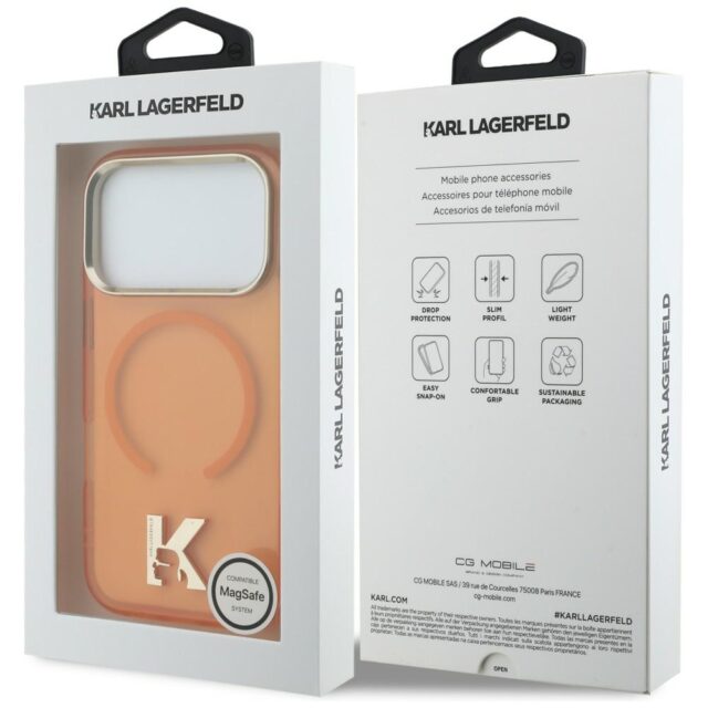 Case Karl Lagerfeld IML K Head Logo      MagSafe for iPhone 17 Pro orange - imagine 8