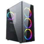 Gembird CCC-FC-1500RGB computer case Midi Tower Black  Transparent