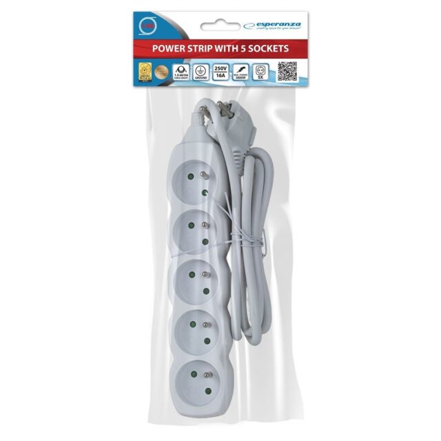 Esperanza ELK207W power extension 1.5 m 5 AC outlet(s) Indoor White - imagine 5