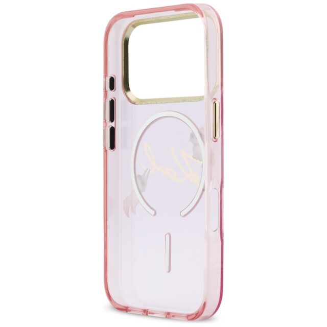 Case Karl Lagerfeld IML Choupettes Karl  Script Logo MagSafe for iPhone 17 Pro Max pink - imagine 7