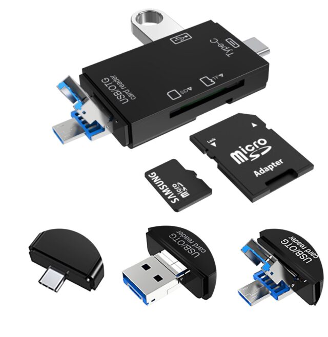 VAKOSS CARD READER 6IN1 USB A / MICRO USB / USB C / SD / MICRO SD / USB TC-R425X - imagine 4