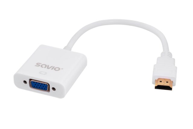 Savio CL-27 video cable adapter 0.2 m VGA (D-Sub) HDMI Type A (Standard) White - imagine 4