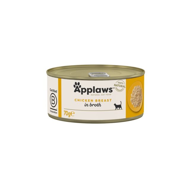 APPLAWS Chicken Breast in Broth - wet cat food - 6x70g - imagine 2