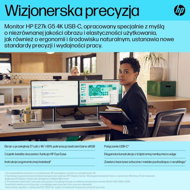 HP E-Series E27k G5 4K USB-C Monitor - imagine 9