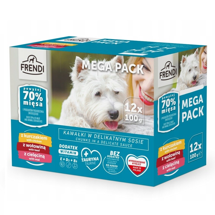 cps-944b35581c84d94b30161b53c0c2f1d4-2026-03-22-05-11-41 FRENDI Chicken Beef Veal - wet dog food - 12x100g - imagine 1