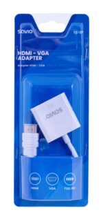 Savio CL-27 video cable adapter 0.2 m VGA (D-Sub) HDMI Type A (Standard) White - imagine 5