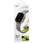 UNIQ Strova Flex Strap for Apple Watch 44/45/46/49mm Silver Lime - imagine 2
